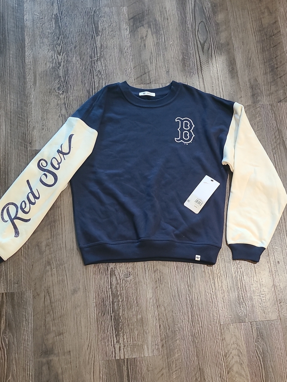 '47 Boston Red Sox Navy and Cream Crewneck Sweatshirt Size Small